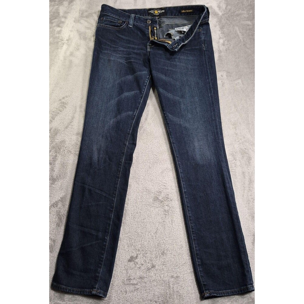 Lucky Brand Lola Skinny Jeans Womens 12/31 Blue Med Wash Mid Rise Stretch Denim
